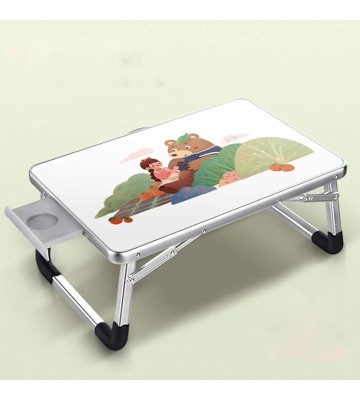 Foldable Bed Desk for Laptop and Writing in Sofa,Laptop Desk for Bed, Lap Desks Bed Trays for Eating and Laptops Stand Lap Table, Computer Tray for Bed, (Color : Paint Bear)