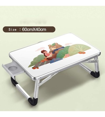 Foldable Bed Desk for Laptop and Writing in Sofa,Laptop Desk for Bed, Lap Desks Bed Trays for Eating and Laptops Stand Lap Table, Computer Tray for Bed, (Color : Paint Bear)