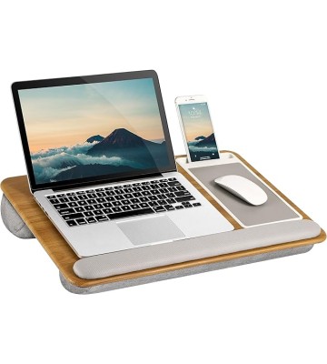 LAPGEAR Home Office Pro Lap Desk with Wrist Rest, Mouse Pad, and Phone Holder & Home Office Lap Desk with Device Ledge, Mouse Pad, and Phone Holder