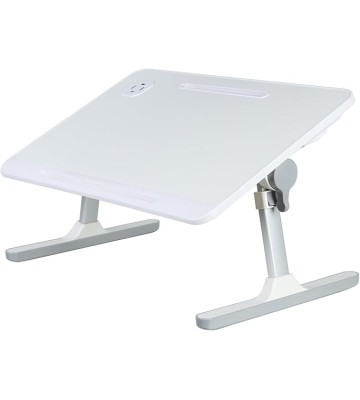 Laptop Bed Tray Table, Height Angle Adjustable Laptop Bed Stand, Portable Laps Desk with Foldable Legs Foldable Laps Tablet Table for Sofa Couch White