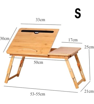 Laptop Bed Table Wooden Laptop Desk Portable Folding Desk Sofa Bed Notebook Stand Study Table with Drawer + Cup Holder + Phone