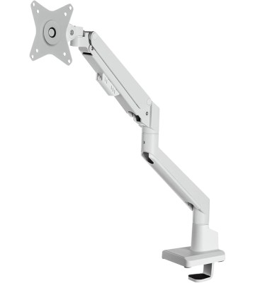 Sanwa Supply CR-LAC1403W Monitor Arm (Single, Gas Spring Type, Thin Short Clamp, White)